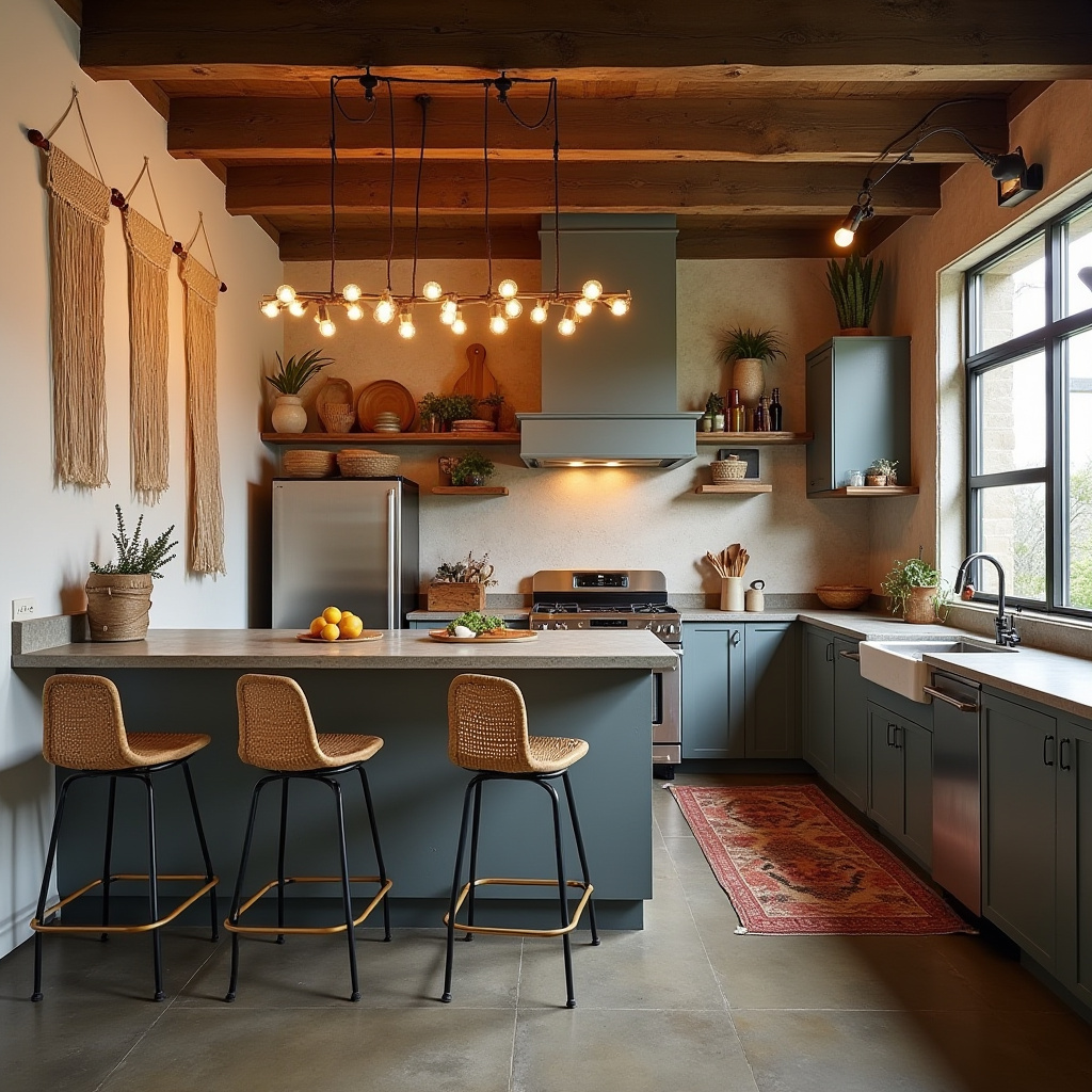 industrial boho kitchen 3