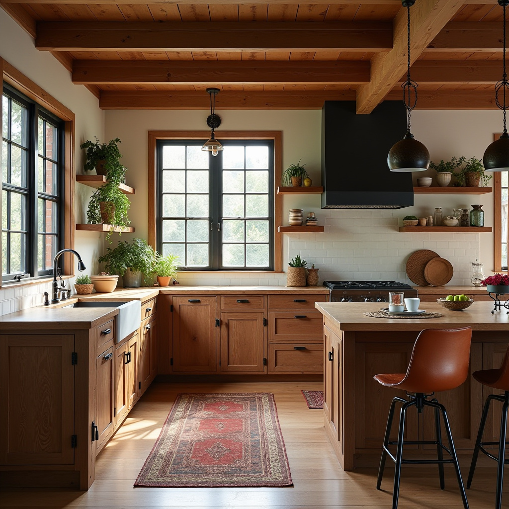 industrial boho kitchen 33