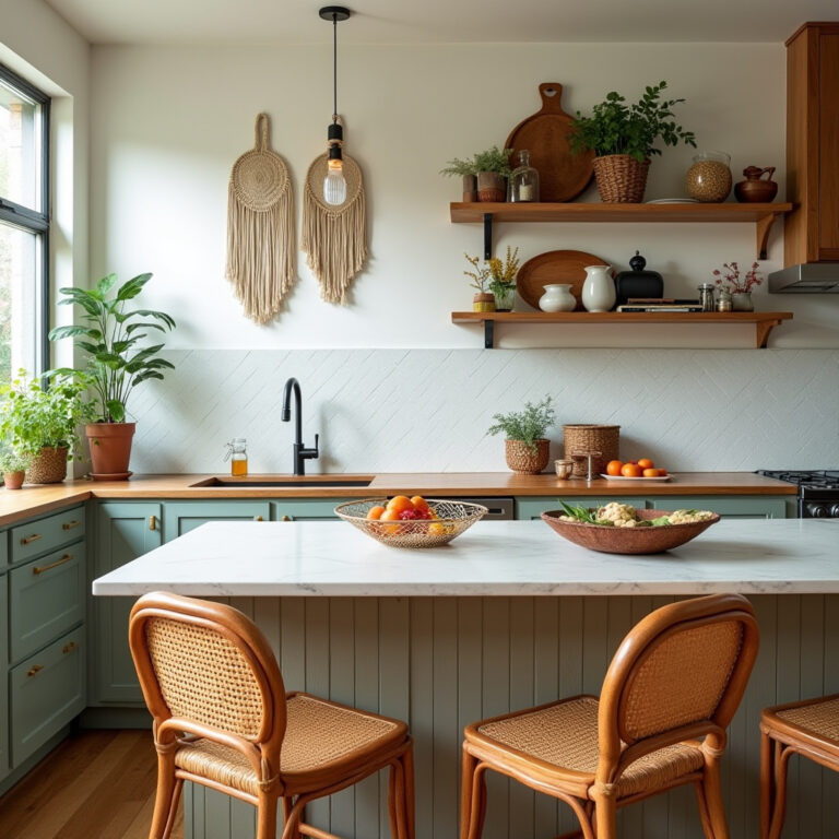 mid century boho kitchen 1