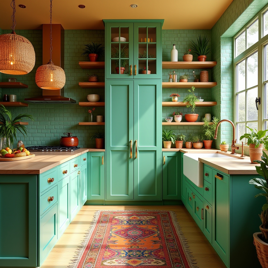 mid century boho kitchen 13