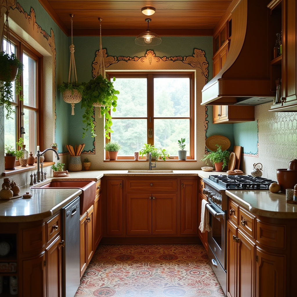 mid century boho kitchen 15