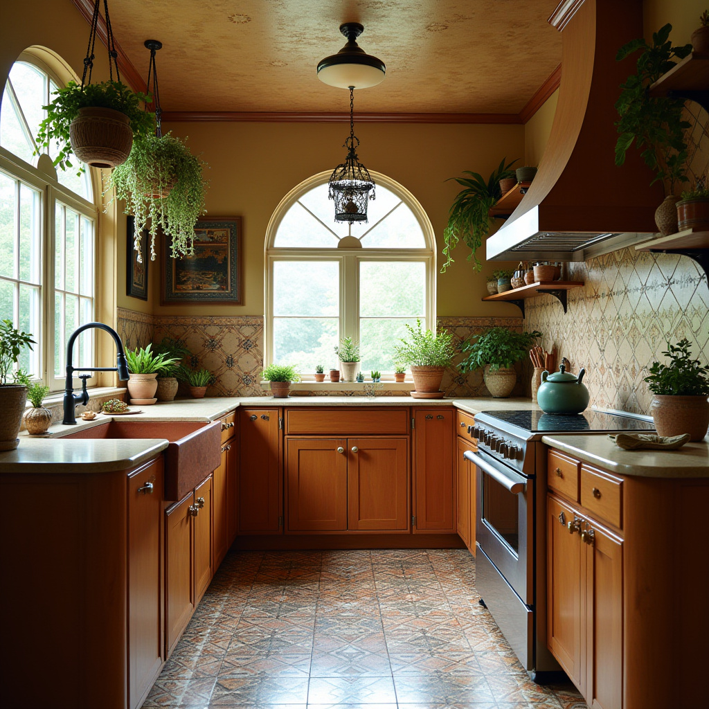 mid century boho kitchen 16
