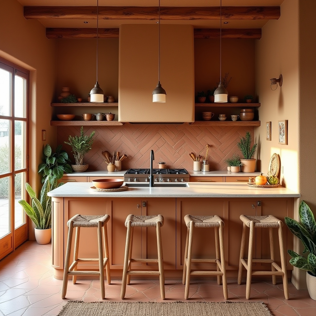 mid century boho kitchen 38
