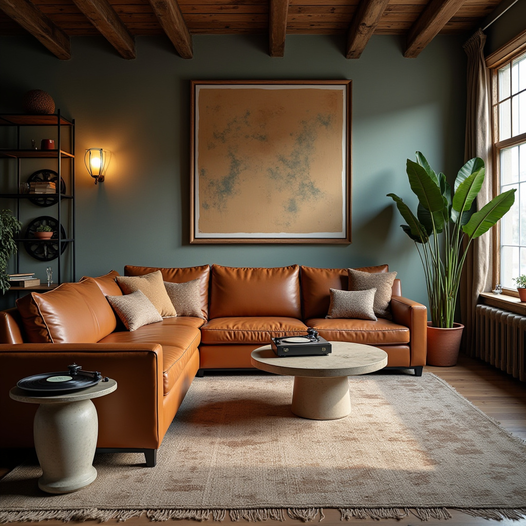 mid century boho living room 10