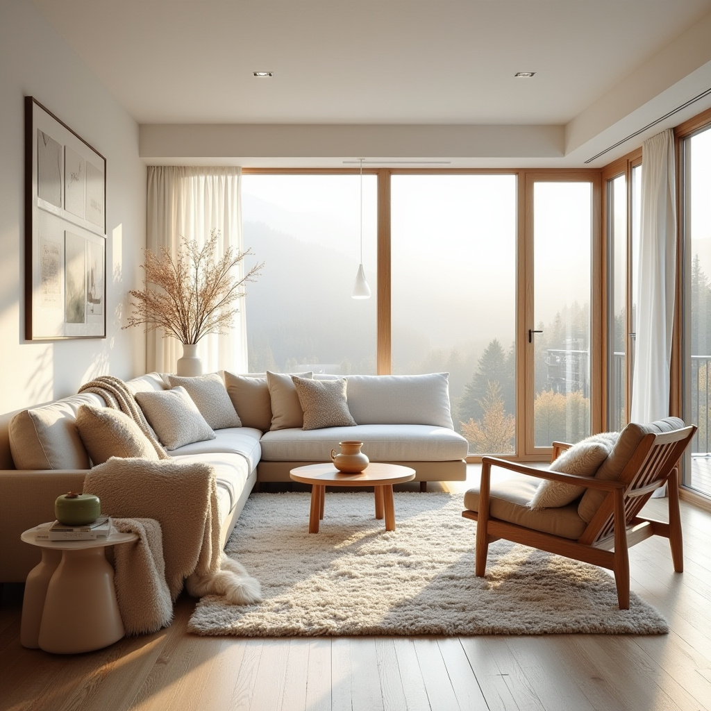 mid century boho living room 11