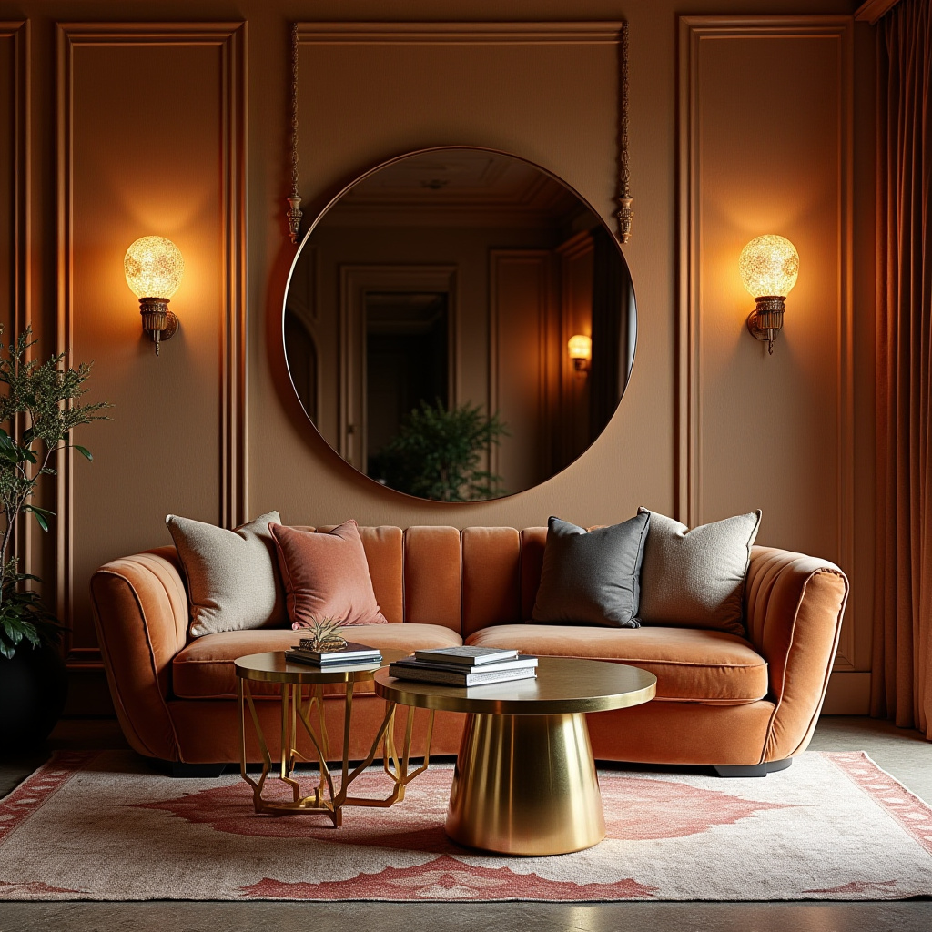 mid century boho living room 13