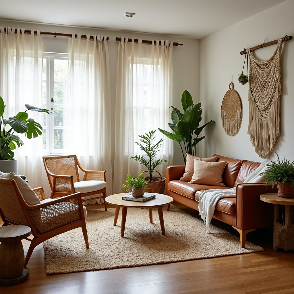 mid century boho living room 2