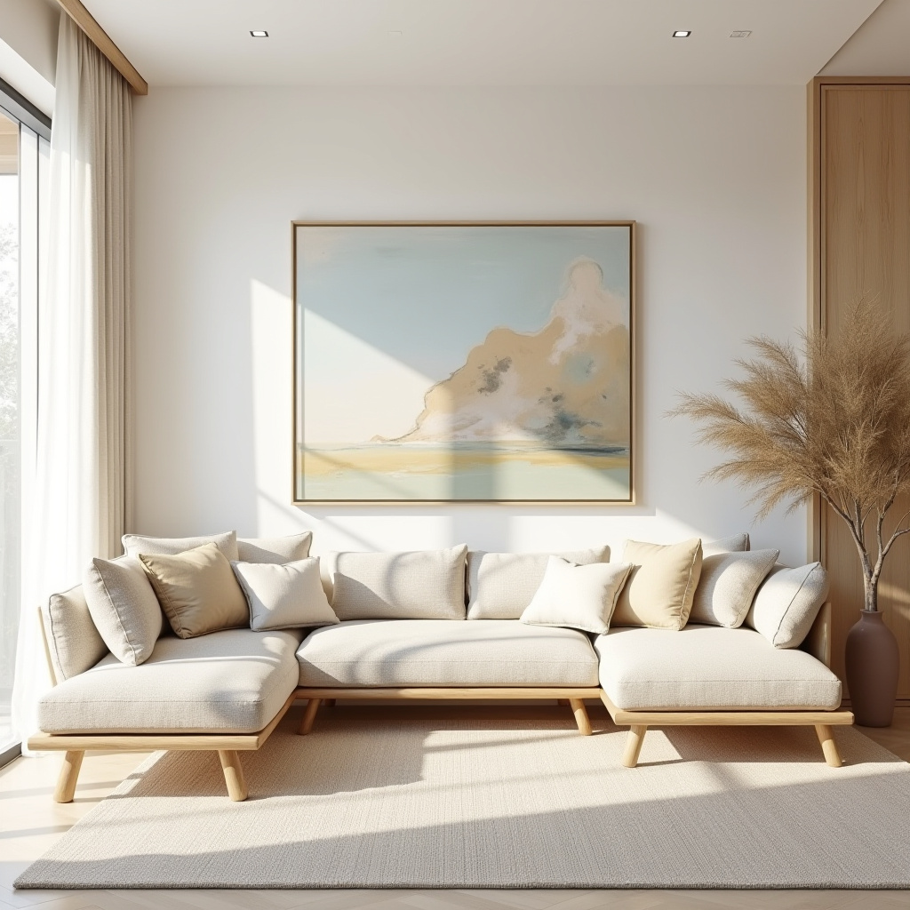 mid century boho living room 20