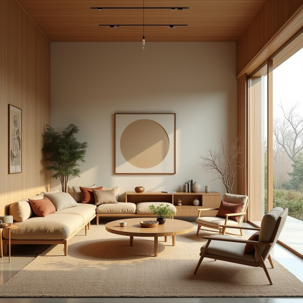 mid century boho living room 26