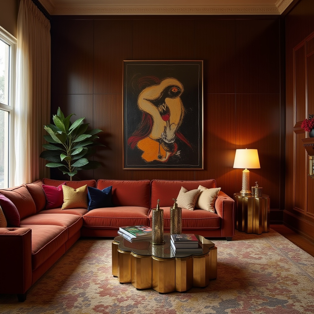 mid century boho living room 27