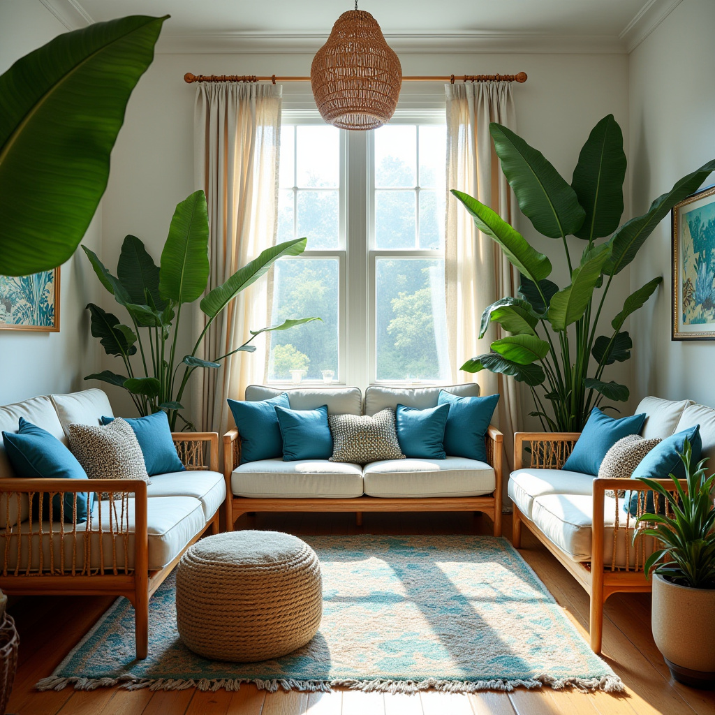 mid century boho living room 29