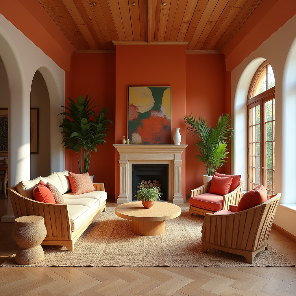 mid century boho living room 3