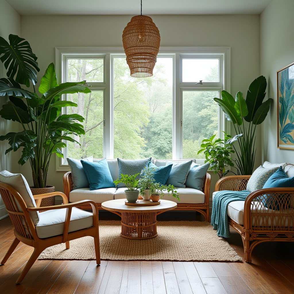 mid century boho living room 30