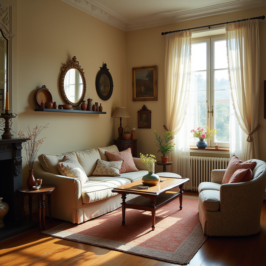 mid century boho living room 32