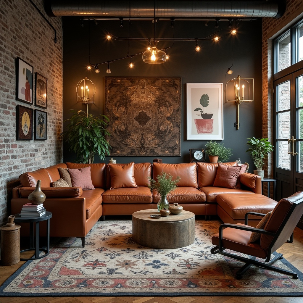 mid century boho living room 33