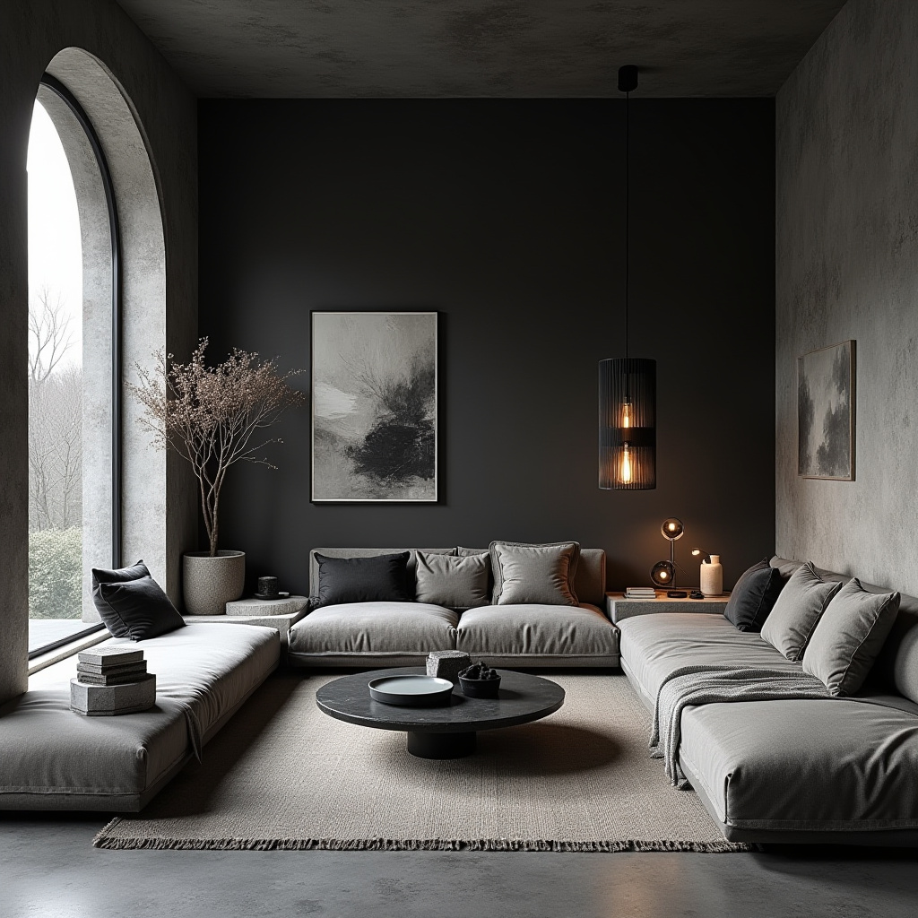 mid century boho living room 35