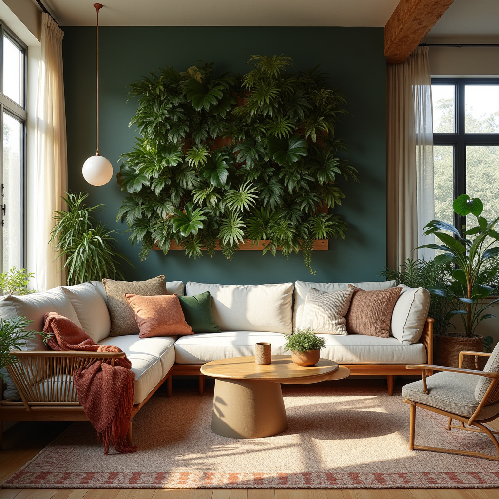mid century boho living room 40