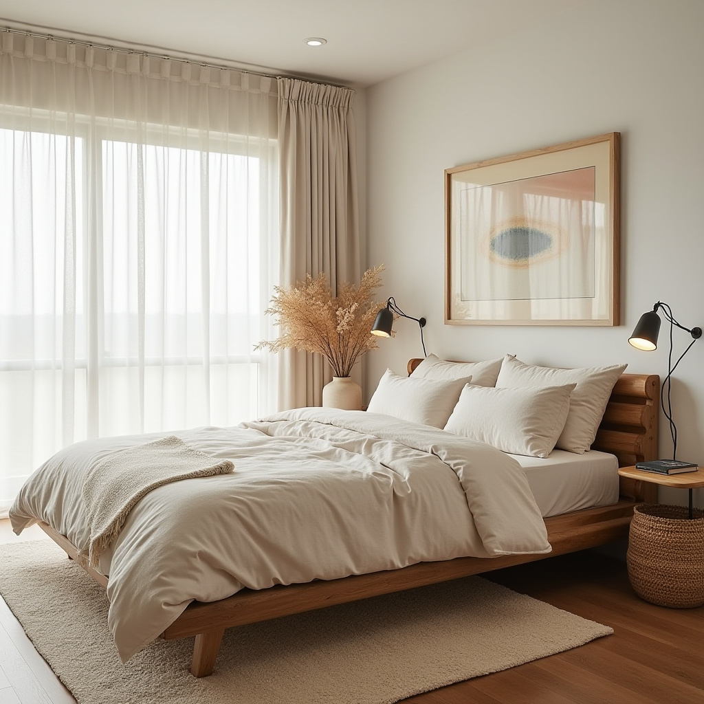 mid century modern boho bedroom 11