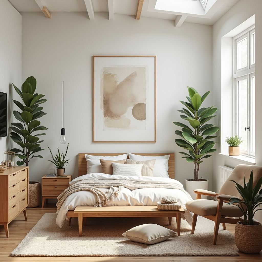 mid century modern boho bedroom 13
