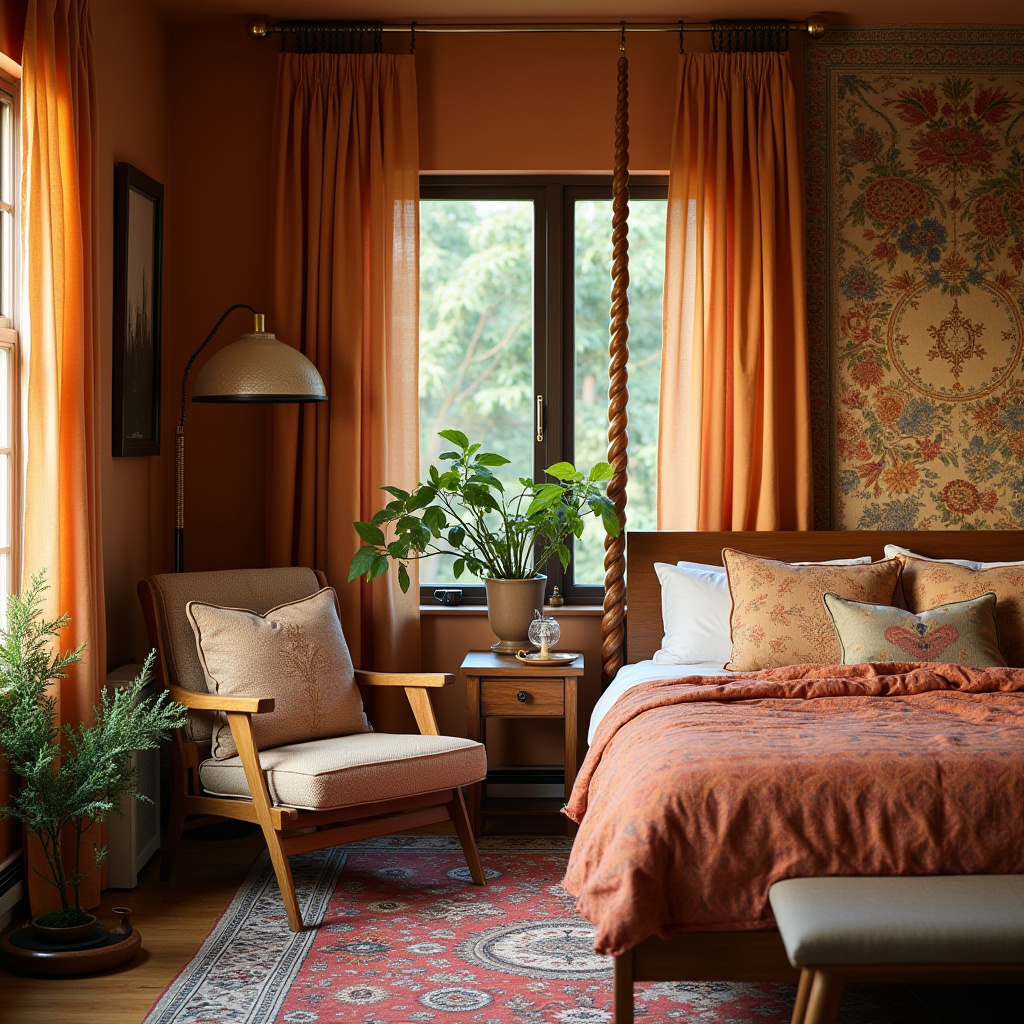 mid century modern boho bedroom 15
