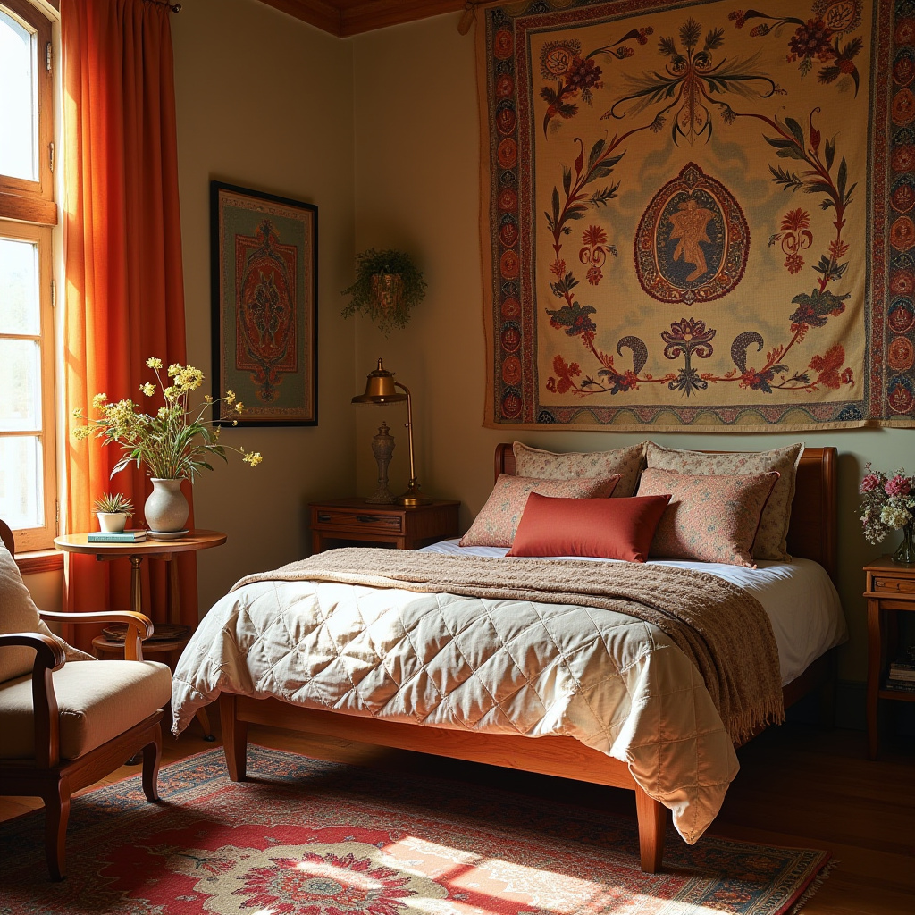 mid century modern boho bedroom 16