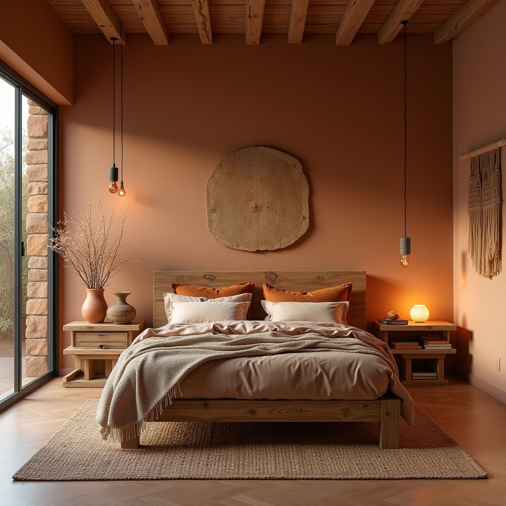 mid century modern boho bedroom 18
