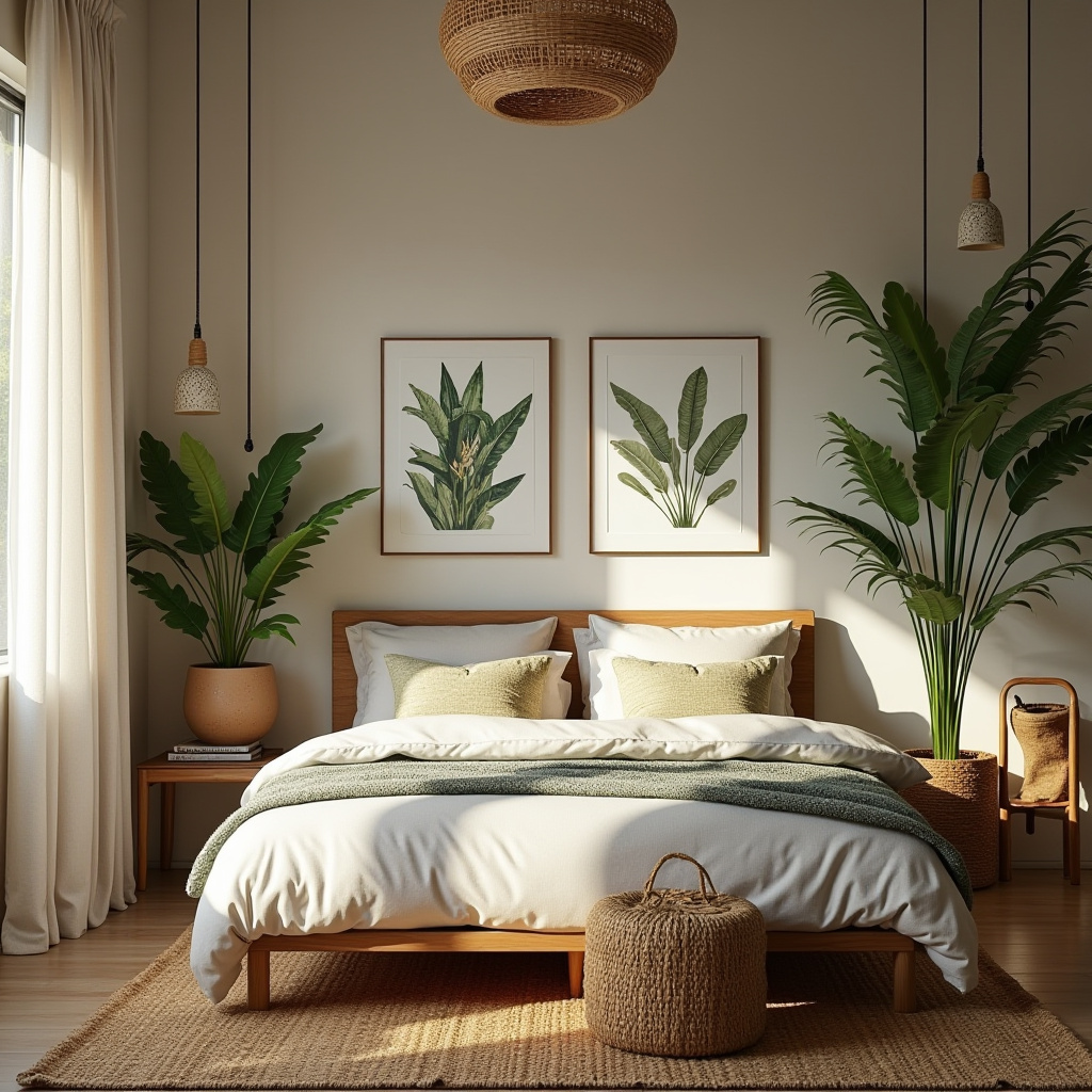 mid century modern boho bedroom 19
