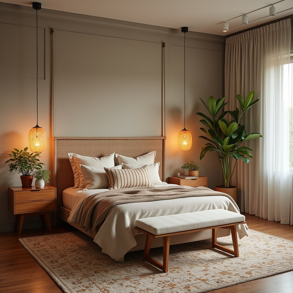 mid century modern boho bedroom 3