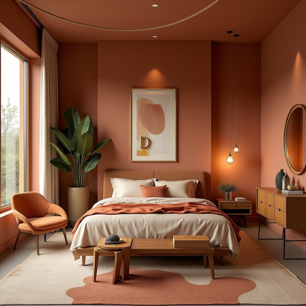 mid century modern boho bedroom 36