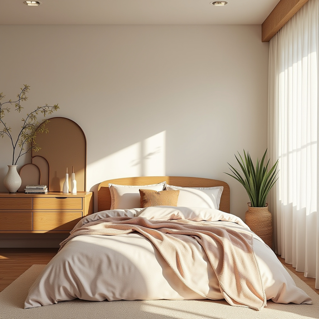 mid century modern boho bedroom 39