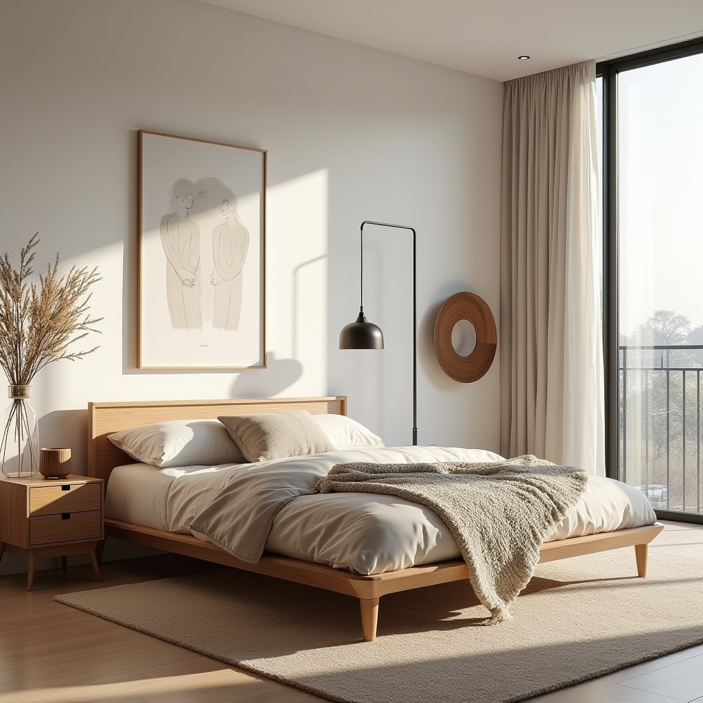 mid century modern boho bedroom 7