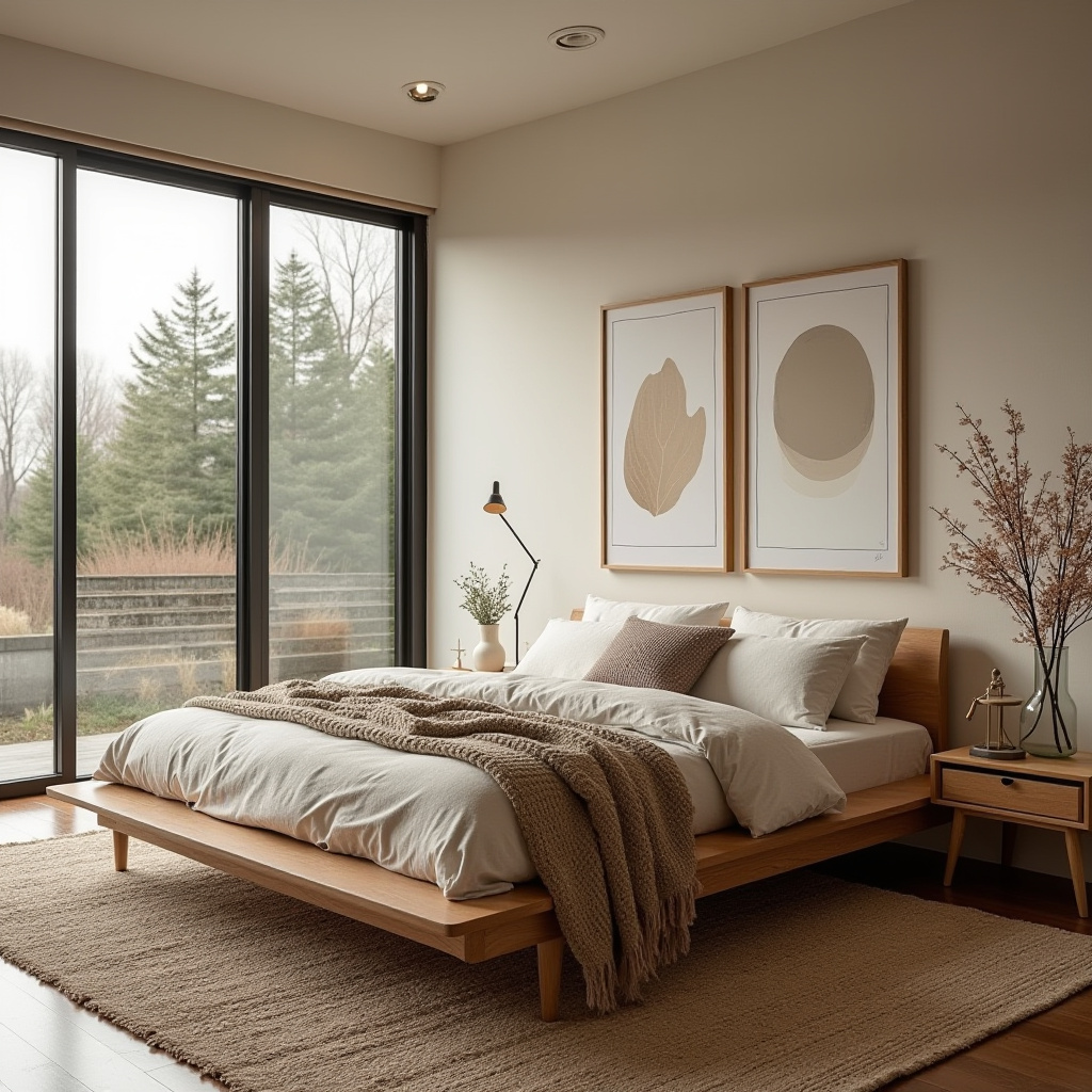 mid century modern boho bedroom 8