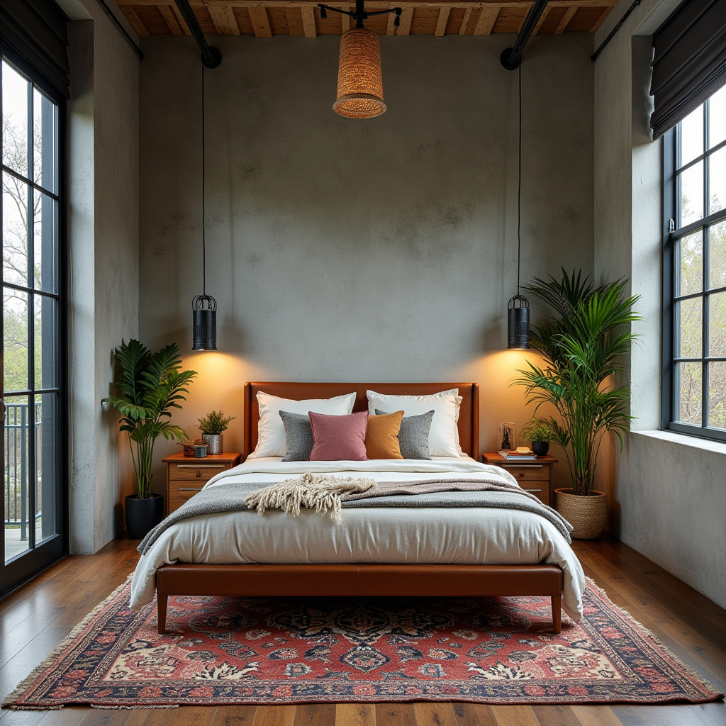 mid century modern boho bedroom 9