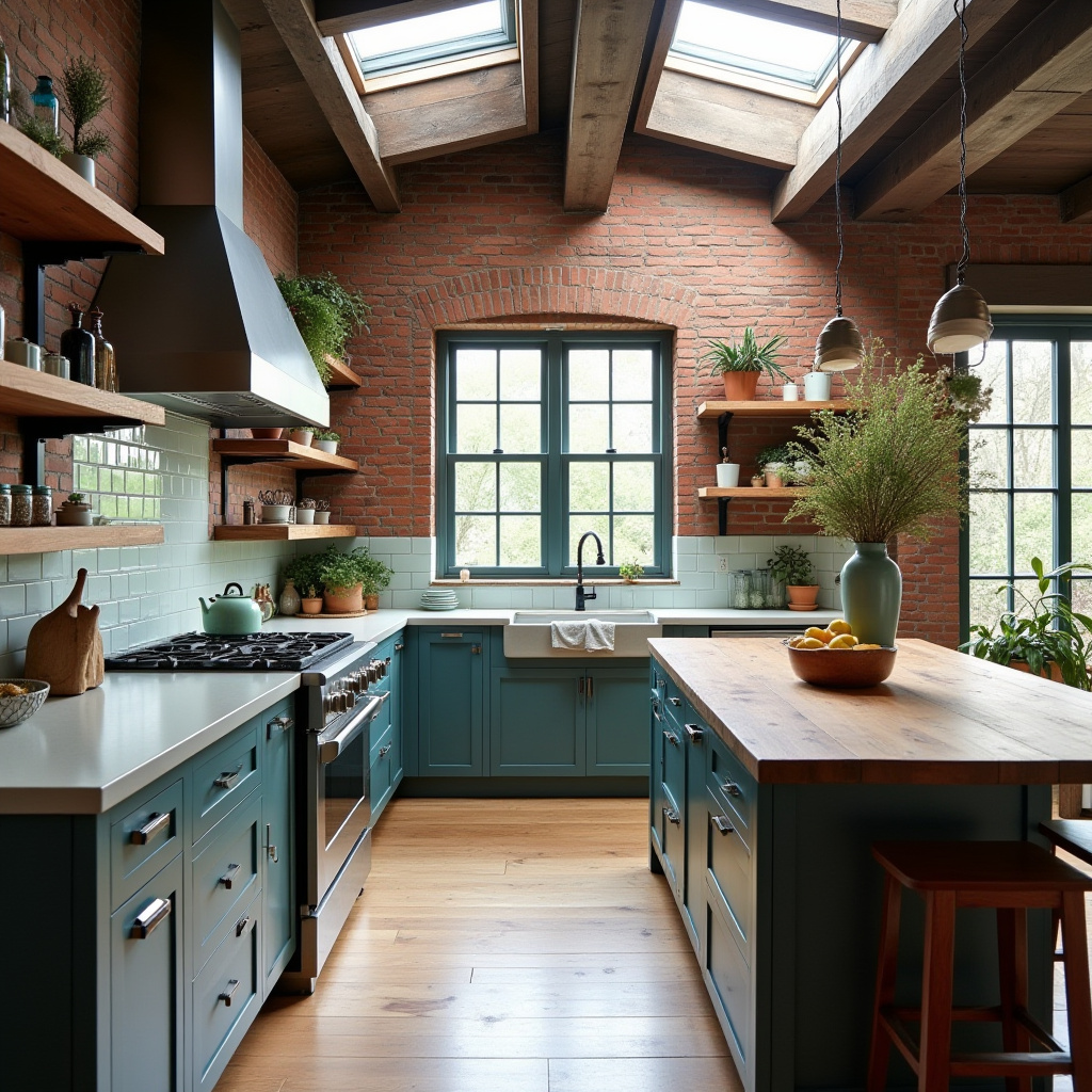 mid century modern boho kitchen 10