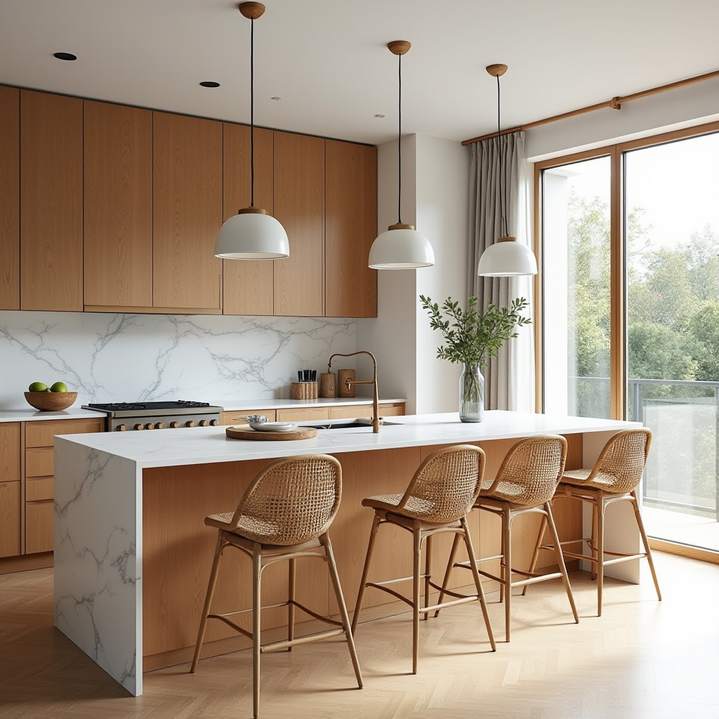 mid century modern boho kitchen 12
