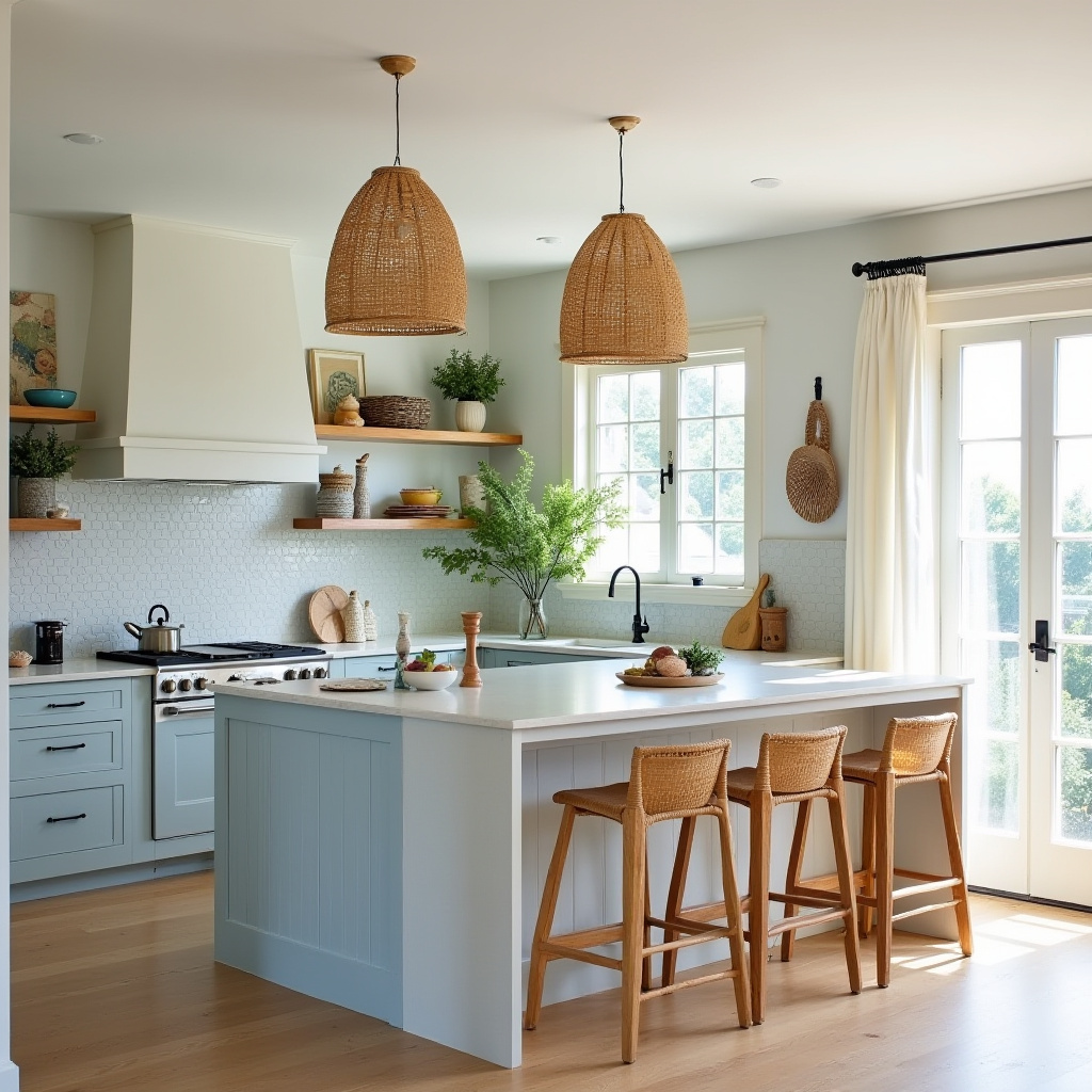 mid century modern boho kitchen 23