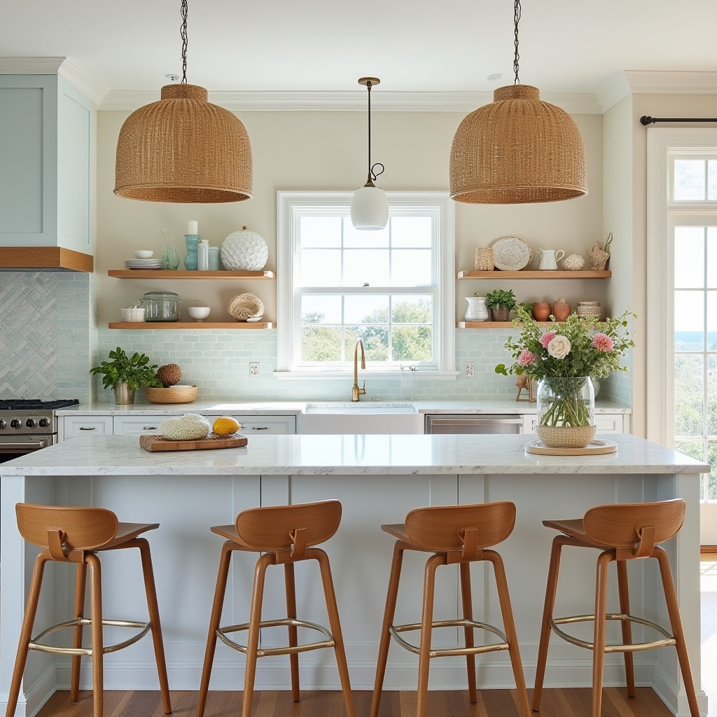 mid century modern boho kitchen 24