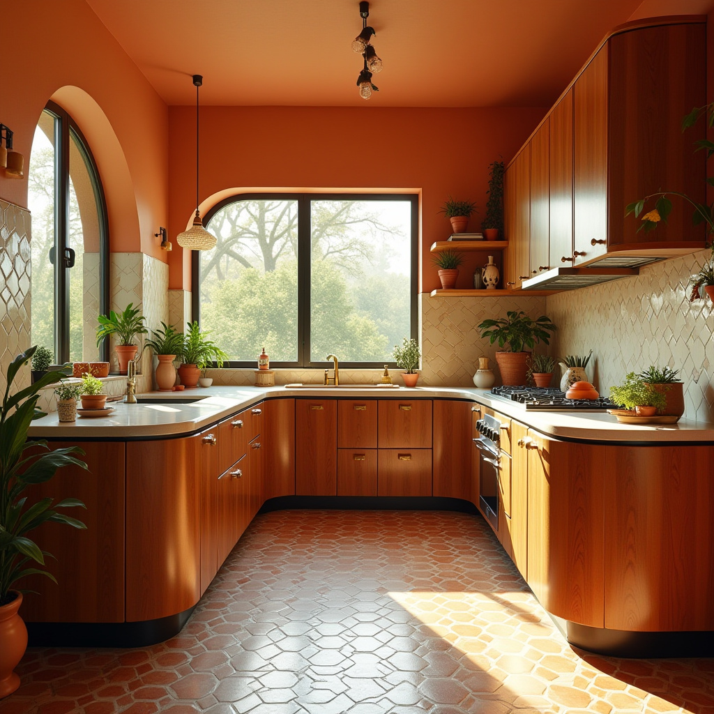 mid century modern boho kitchen 35