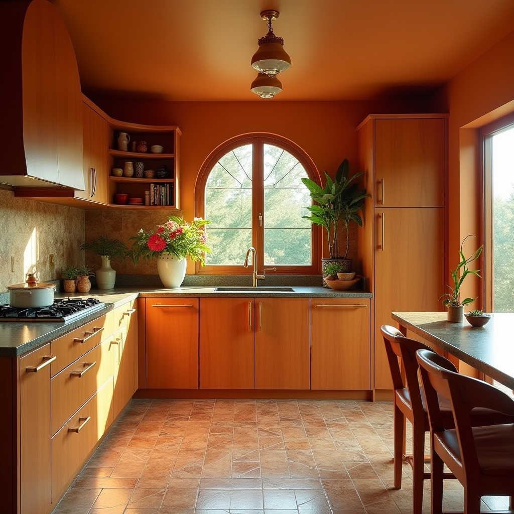 mid century modern boho kitchen 36
