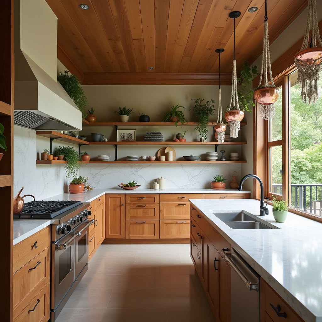mid century modern boho kitchen 4