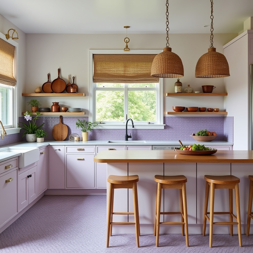 mid century modern boho kitchen 40