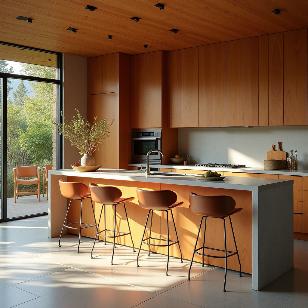 mid century modern boho kitchen 5