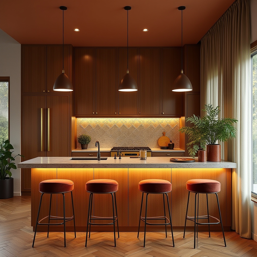 mid century modern boho kitchen 7