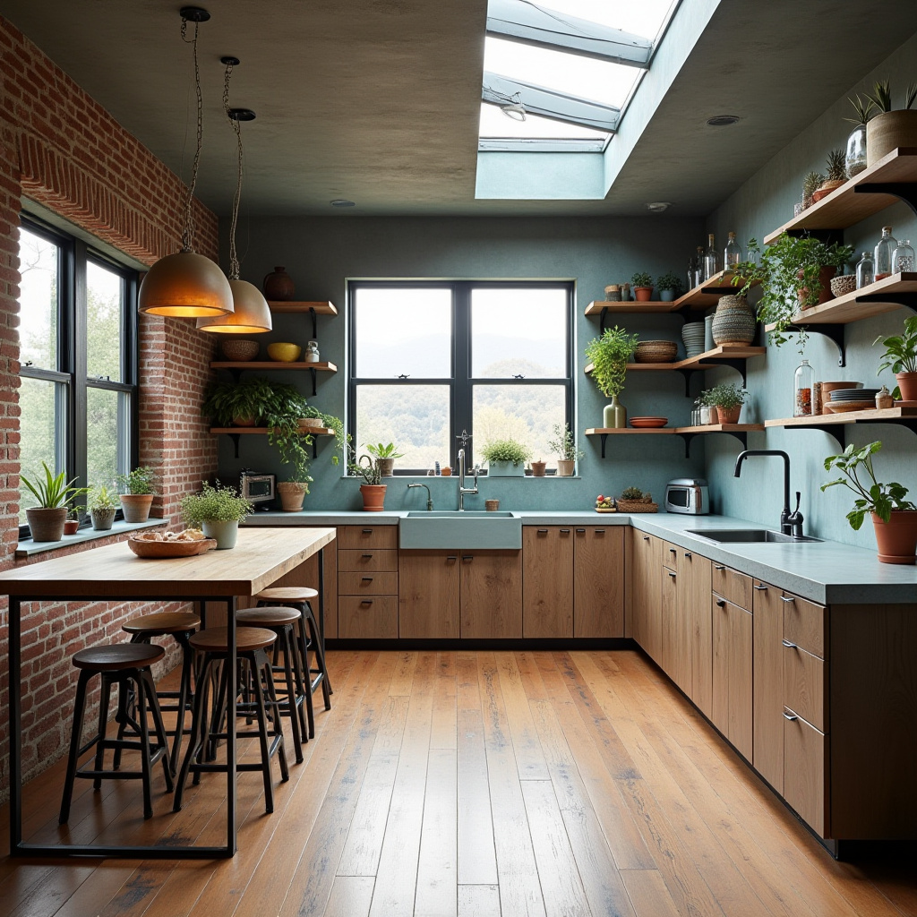 mid century modern boho kitchen 9