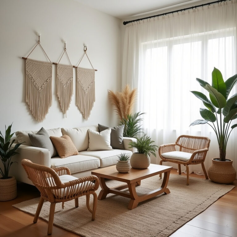 minimalist boho living room 1