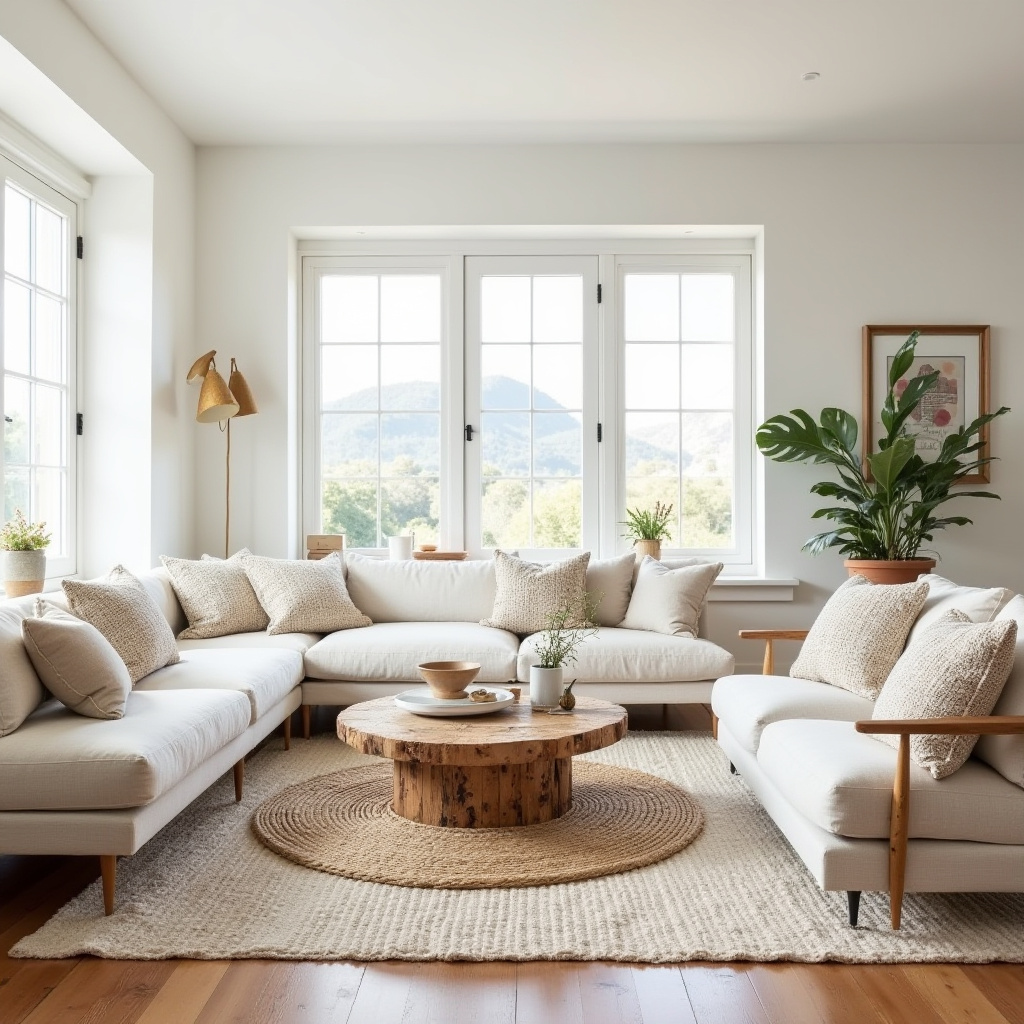 minimalist boho living room 14