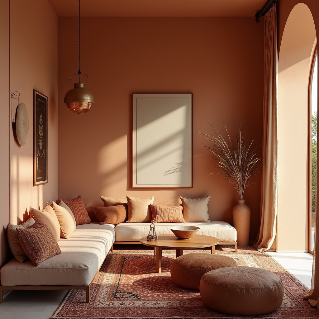 minimalist boho living room 26