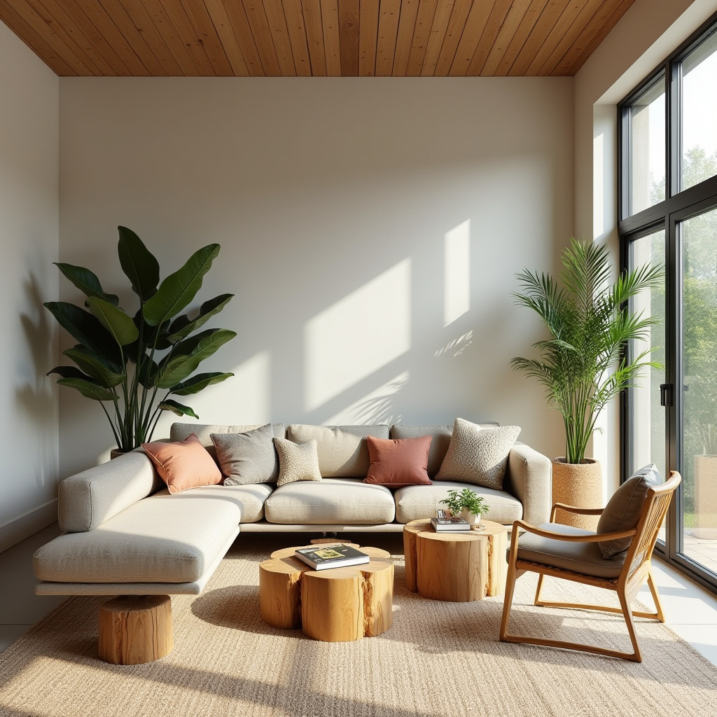 minimalist boho living room 27