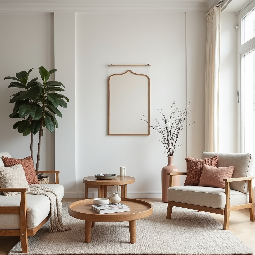 minimalist boho living room 33