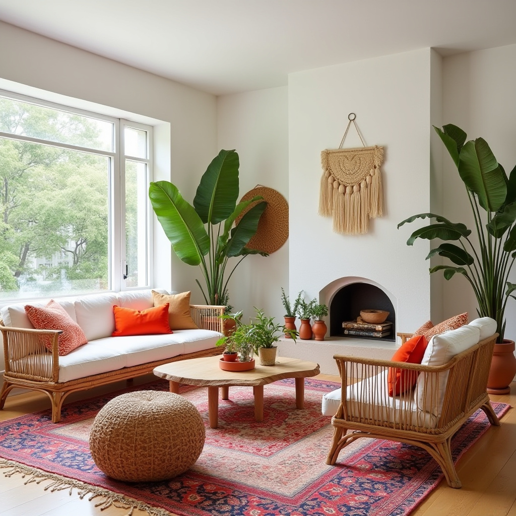 minimalist boho living room 35